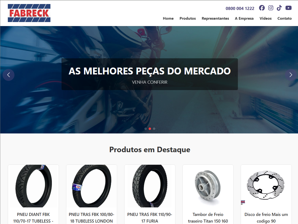 Site institucional Fabreck do Brasil desenvolvido por Fladu Web